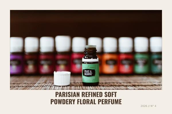 Parisian refined soft powdery floral perfume
